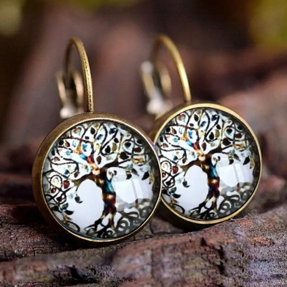 Bronze tree of life earrings
